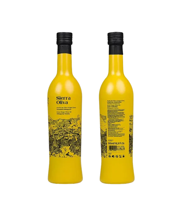 SIERRA OLIVA Premium – Arbequino Campaña 25/26 · CRISTAL 6 x 500 ml